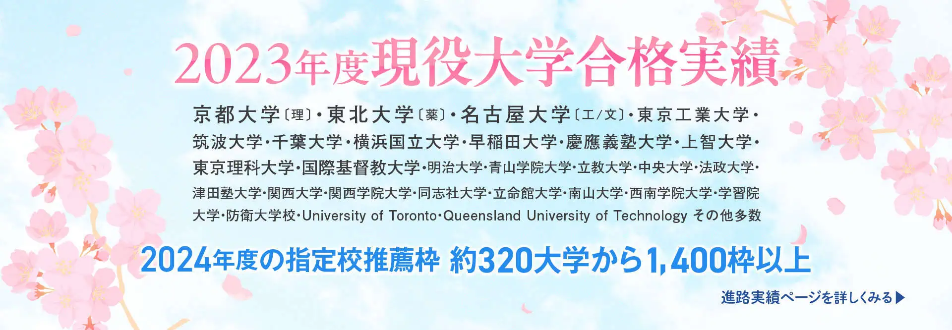 2023年度大学入試 合格速報